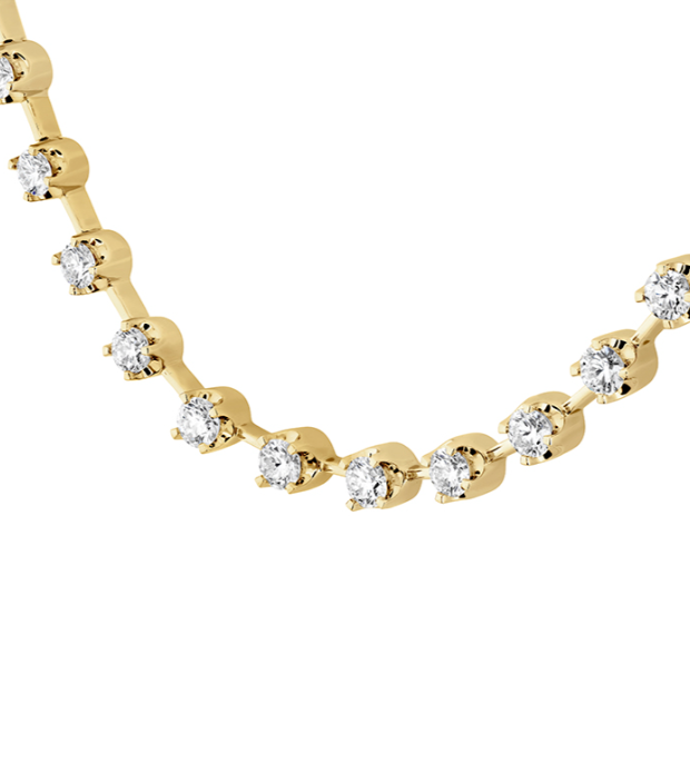 Yellow Gold  2ctw Diamond Station Necklace l 18 inches