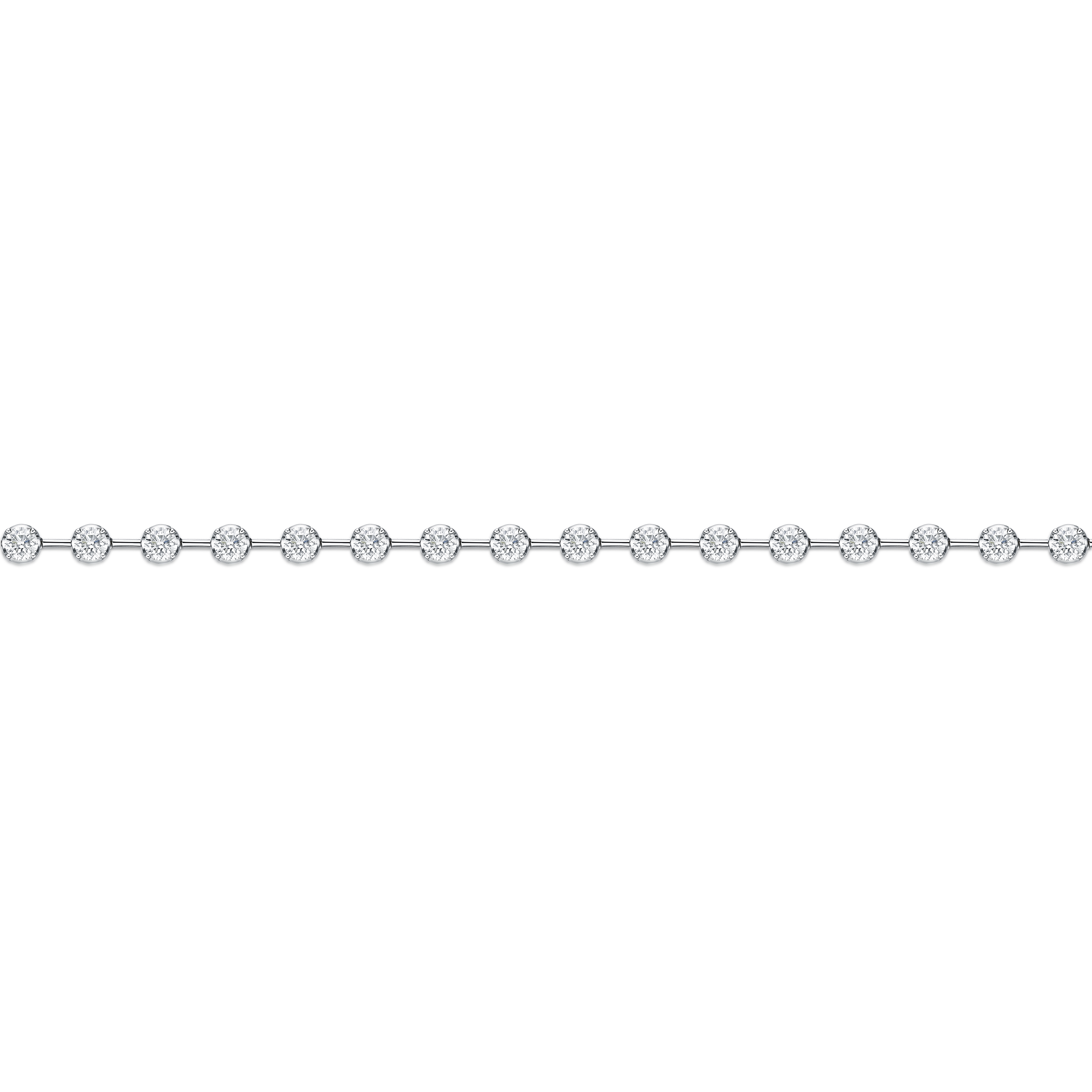 White Gold  2ctw Diamond Station Necklace l 18 inches
