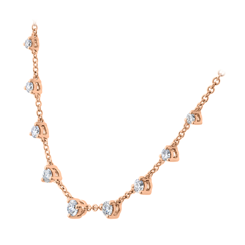 Rose Gold 4/10ctw Diamond Nine Stone Necklace