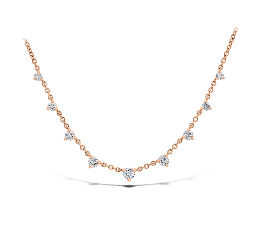 Rose Gold 4/10ctw Diamond Nine Stone Necklace
