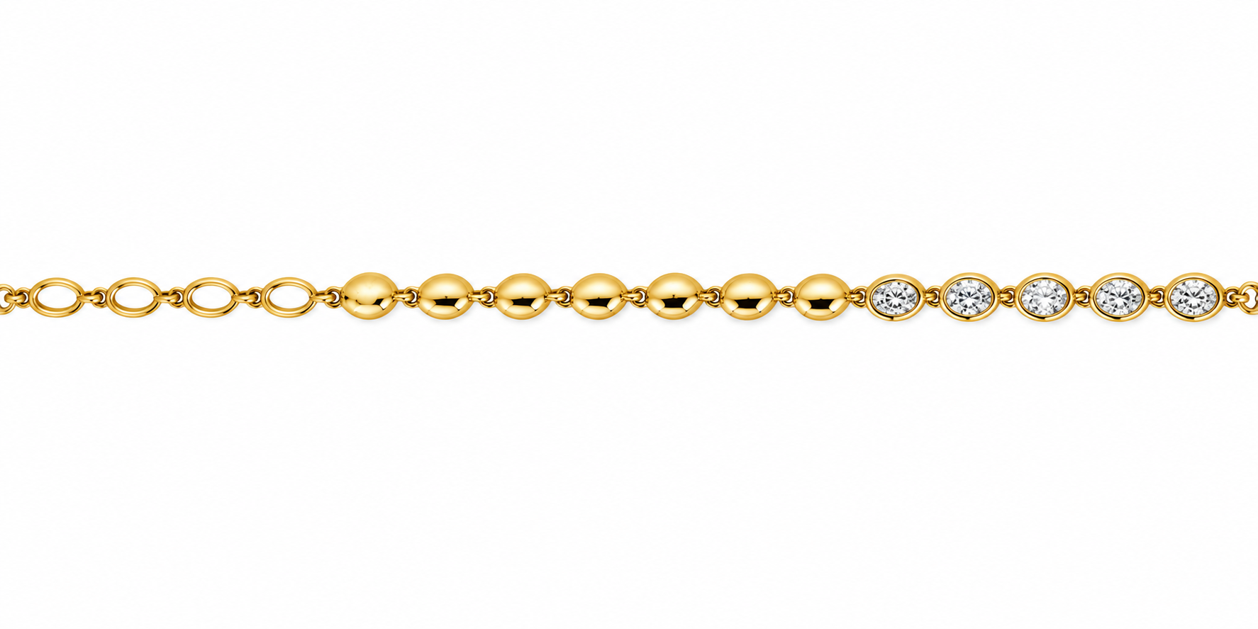 Yellow Gold Bezel-Set 4 1/2ctw Oval Diamond Station Necklace l 18 inches