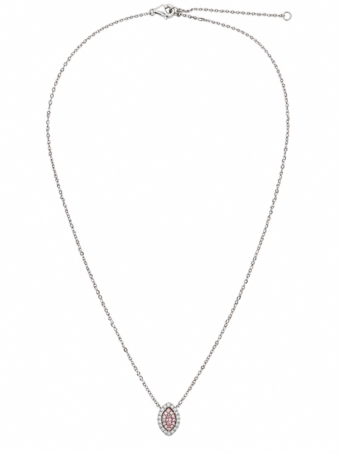 Pink & White 3/10ctw Diamond Marquise Pendant Necklace l 18 inches