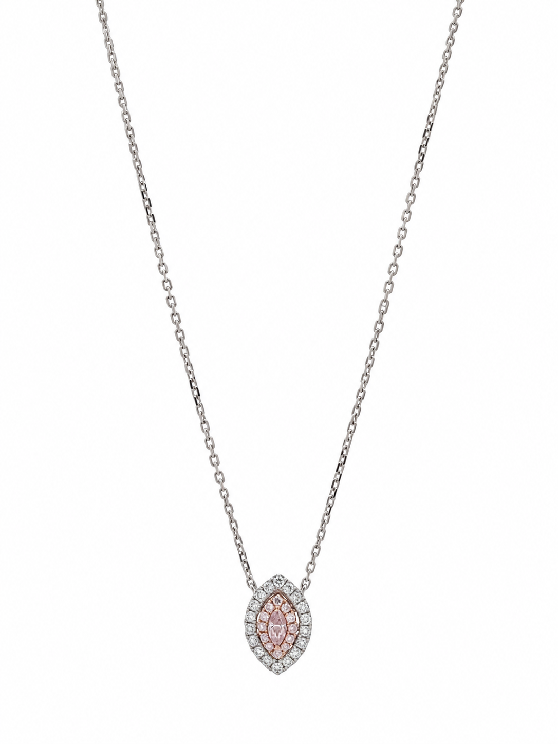 Pink & White 3/10ctw Diamond Marquise Pendant Necklace l 18 inches