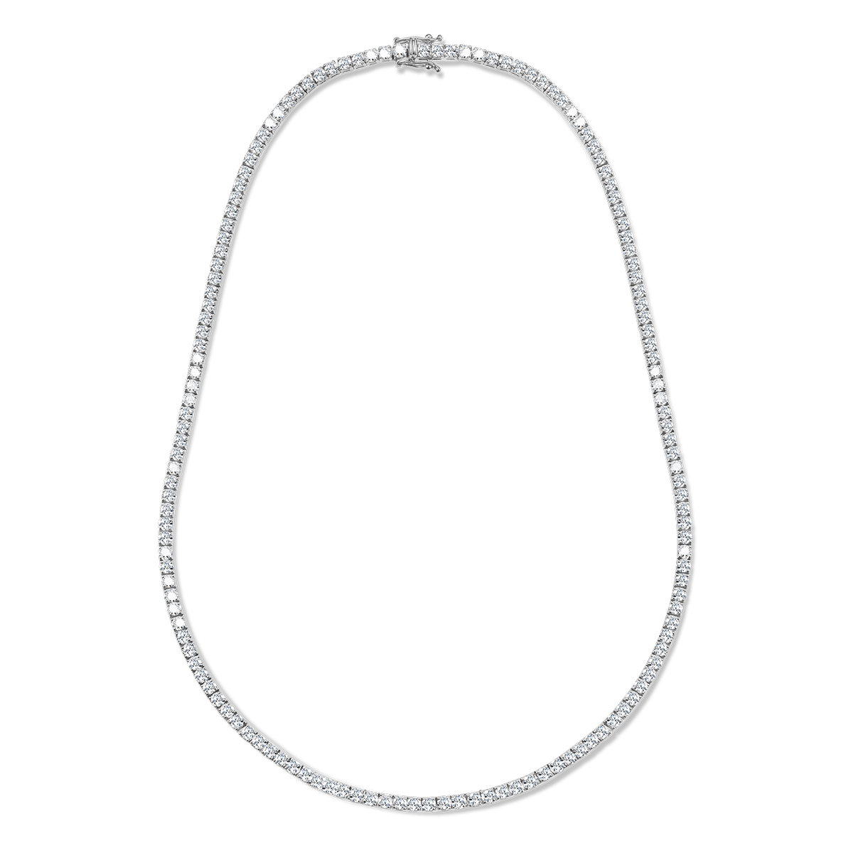 7ctw Lab Grown Diamond White Gold Tennis Necklace