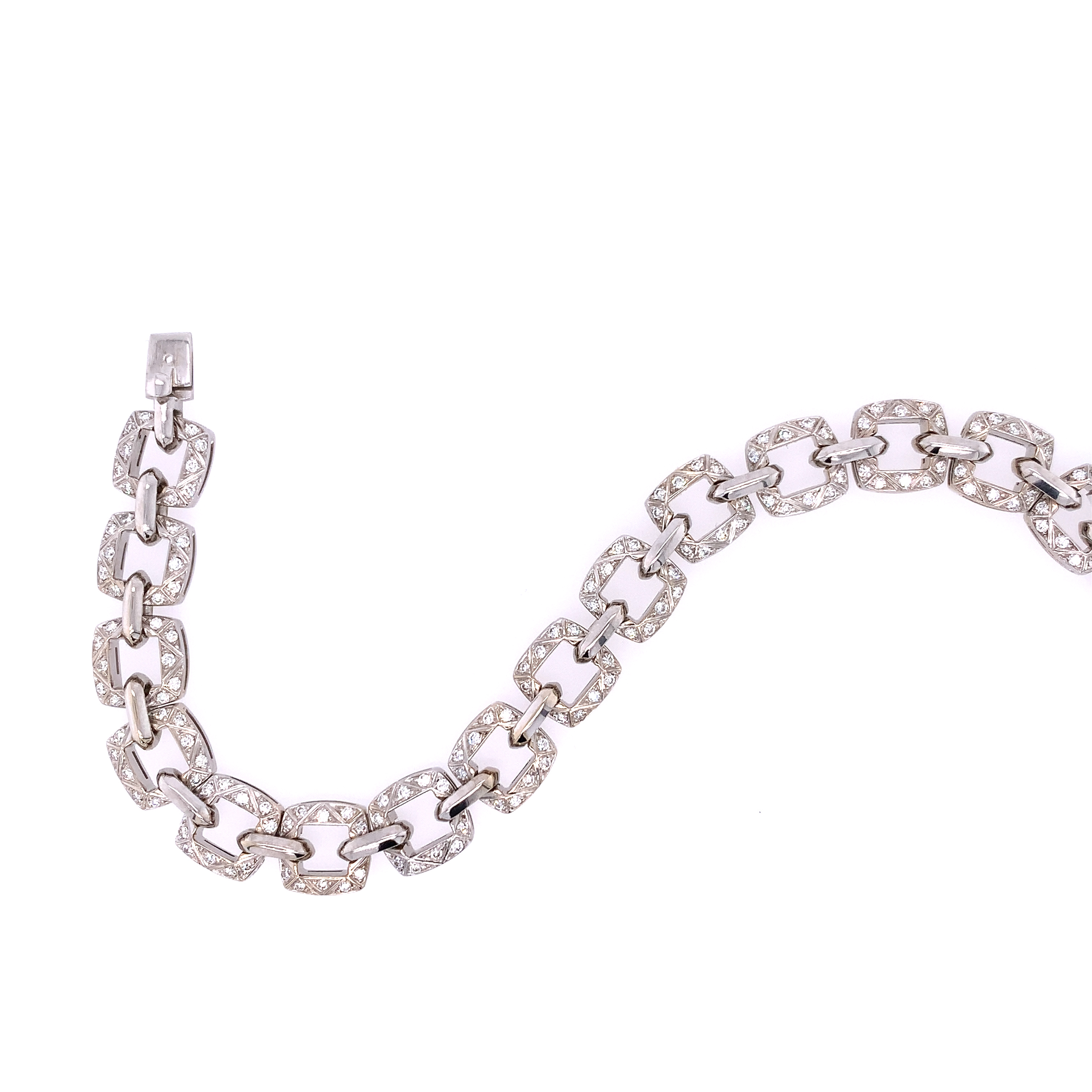 Vintage Asprey Diamond Pave Link Bracelet