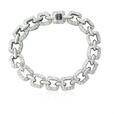 Vintage Asprey Diamond Pave Link Bracelet