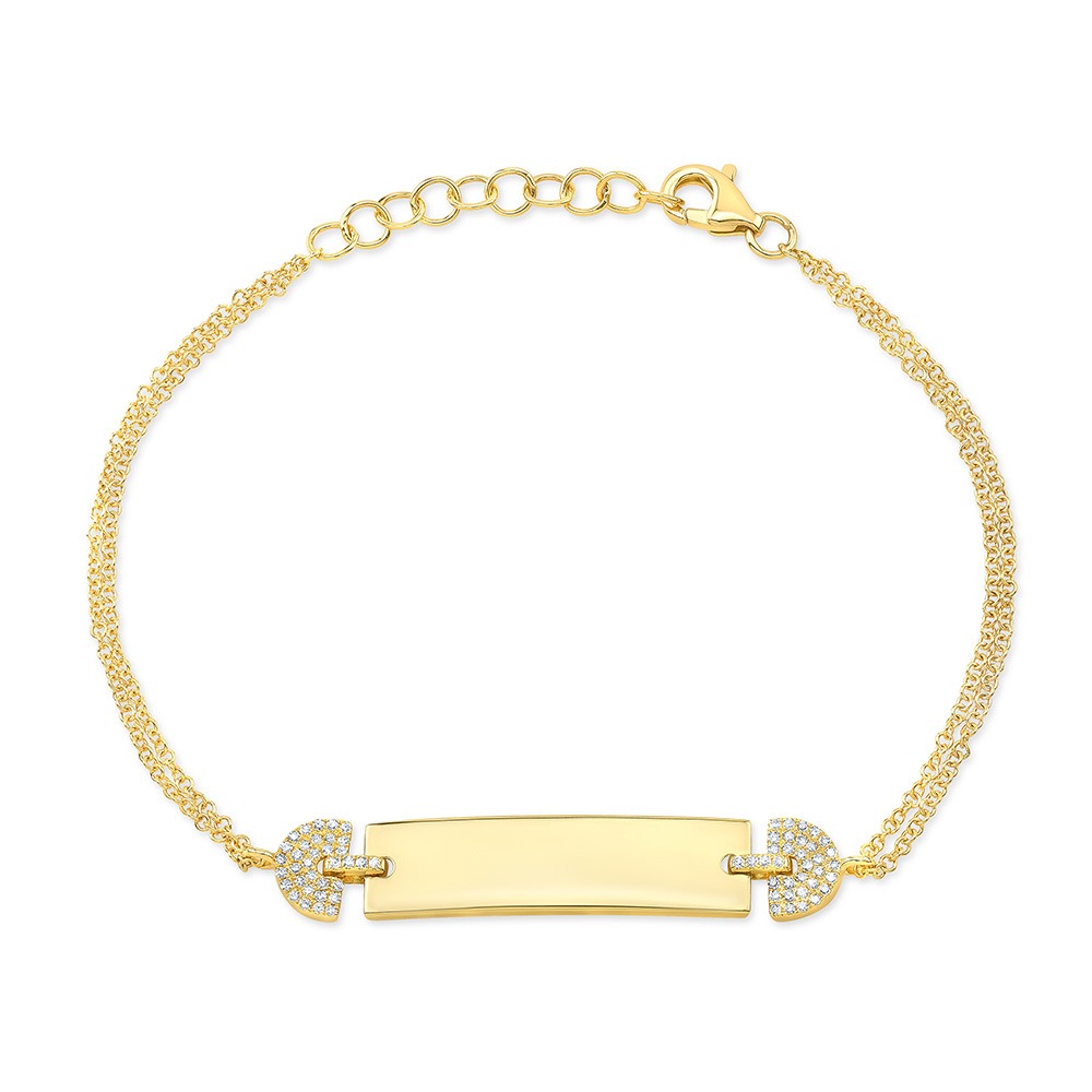 Yellow Gold Diamond ID Bracelet