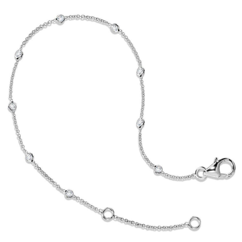 White Gold 1/4ctw Diamond Link Bracelet