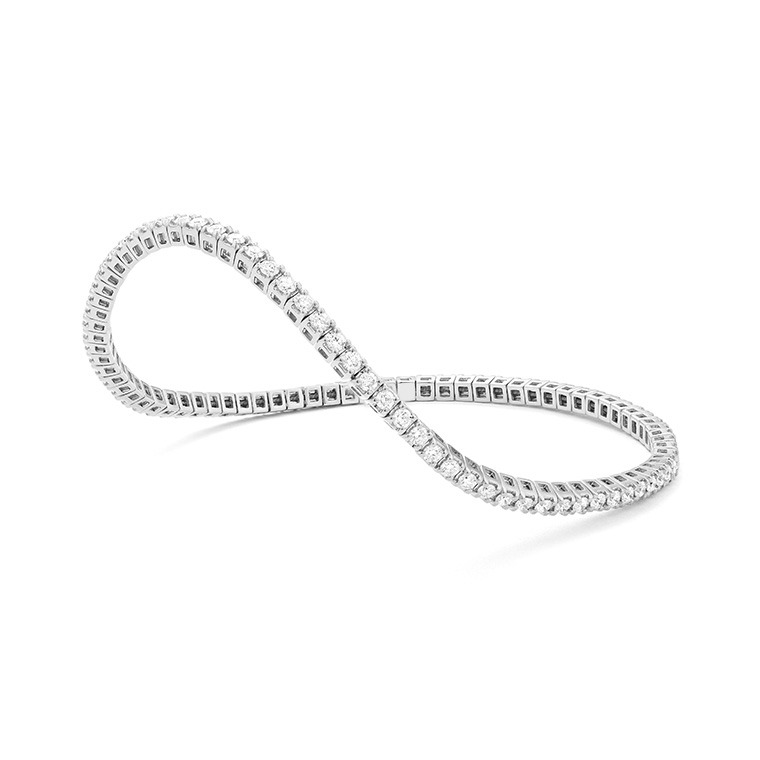 FACET White Gold 2ctw Diamond Line Stretch Bracelet l 6 1/2 inches
