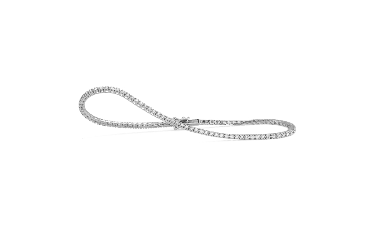 FACET White Gold 1/2ctw Diamond Stackable Bracelet l 7 1/4 inches