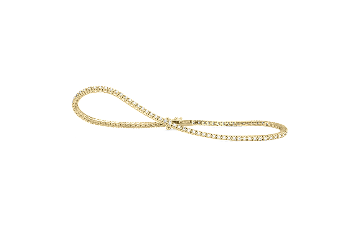 FACET Yellow Gold 1/2ctw Diamond Stackable Bracelet l 7 1/4 inches