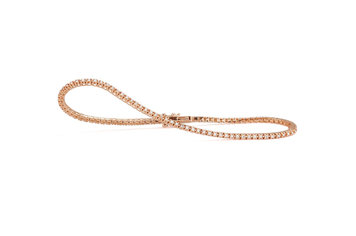 FACET Rose Gold 1/2ctw Diamond Stackable Bracelet l 7 1/4 inches