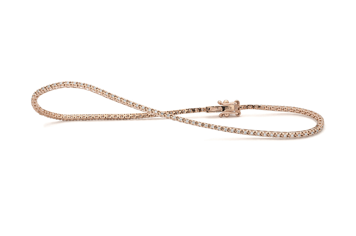 FACET Rose Gold 1/4ctw Diamond Stackable Bracelet l 7 1/4 inches