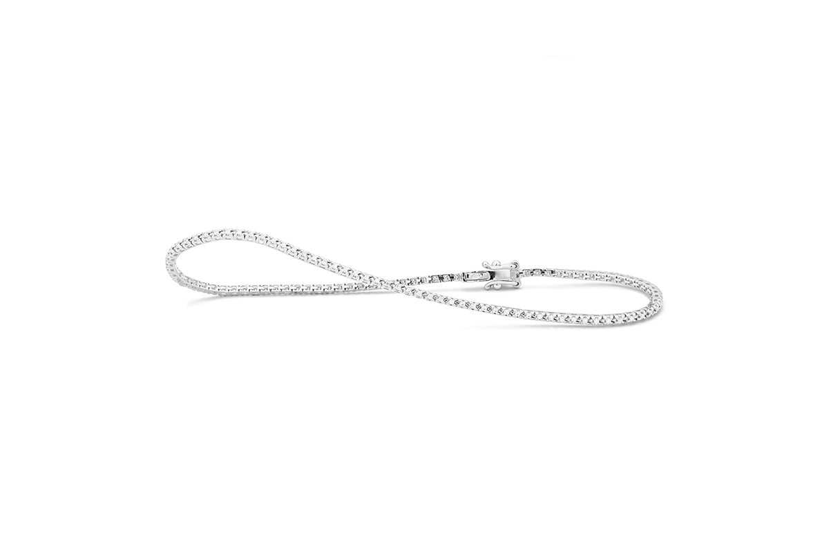 FACET White Gold 1/4ctw Diamond Stackable Bracelet l 7 1/4 inches