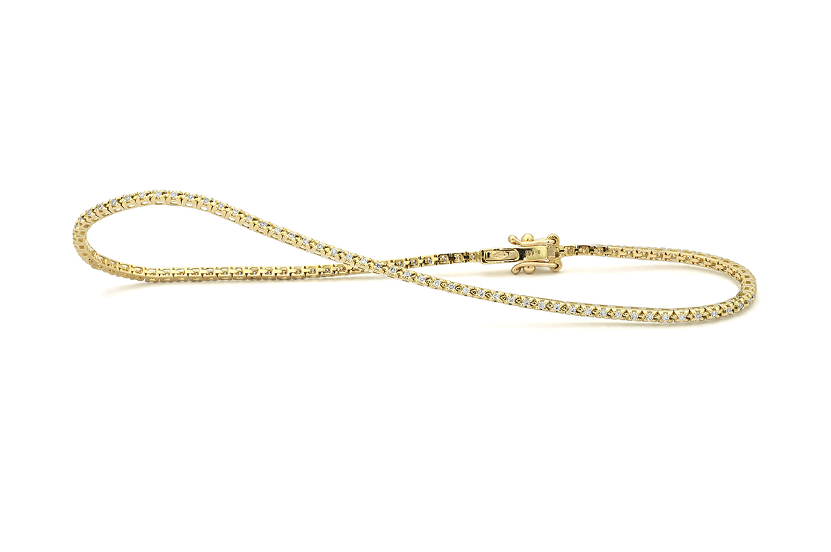FACET Yellow Gold 1/4ctw Diamond Stackable Bracelet l 7 1/4 inches