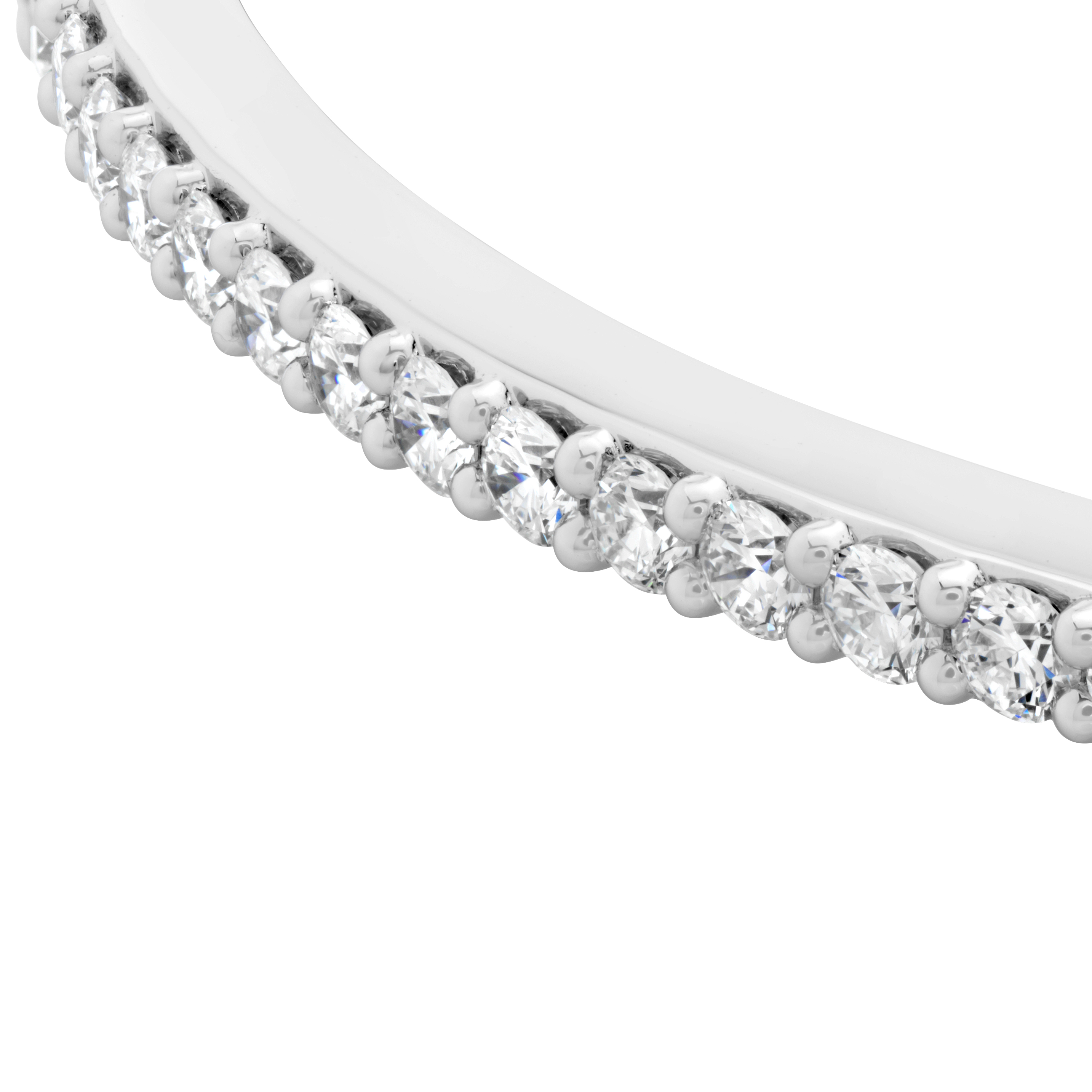 White Gold 1ctw Diamond Shared Prong Bangle Bracelet l MEMOIRE