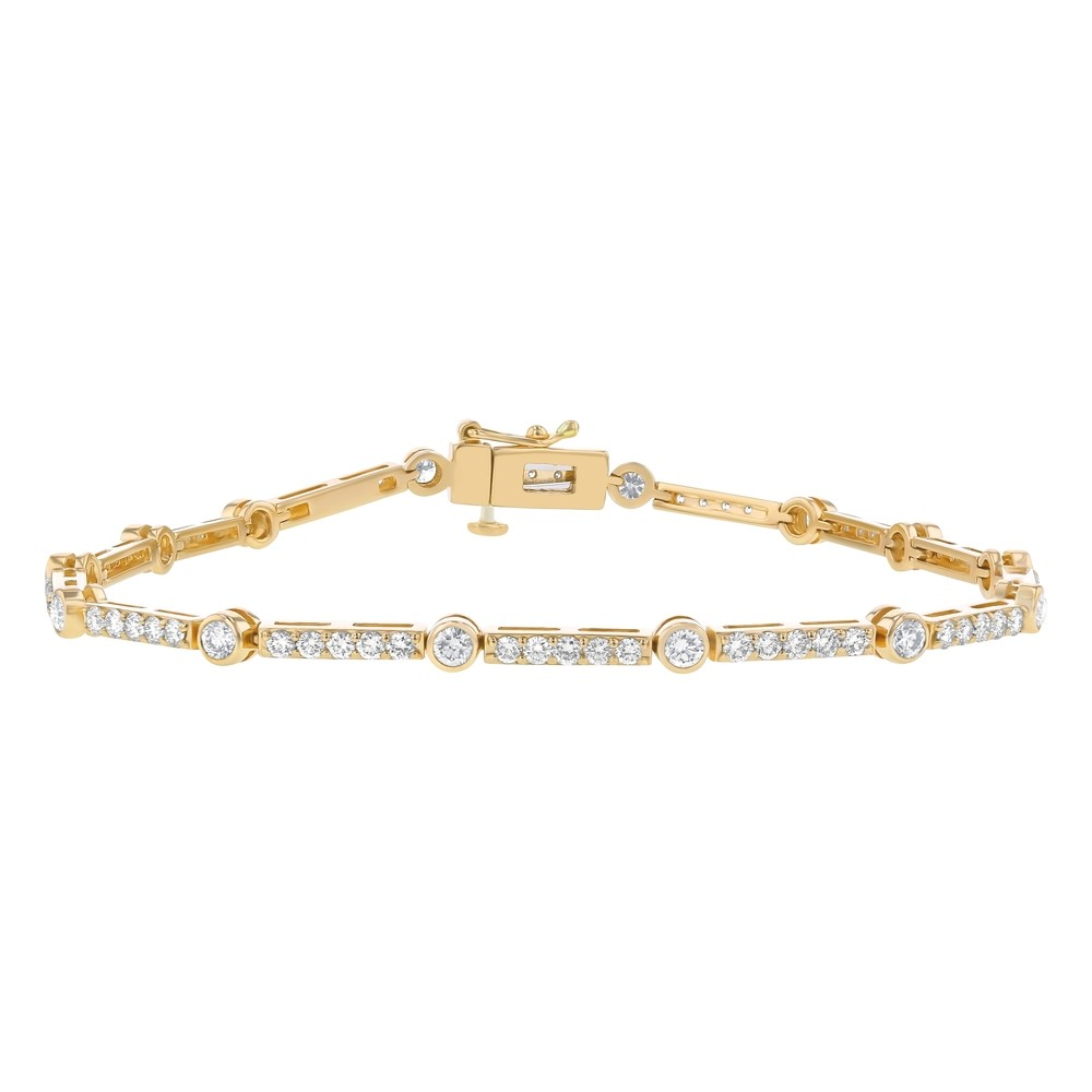 Yellow Gold 2ctw Round Diamond Tennis Bracelet