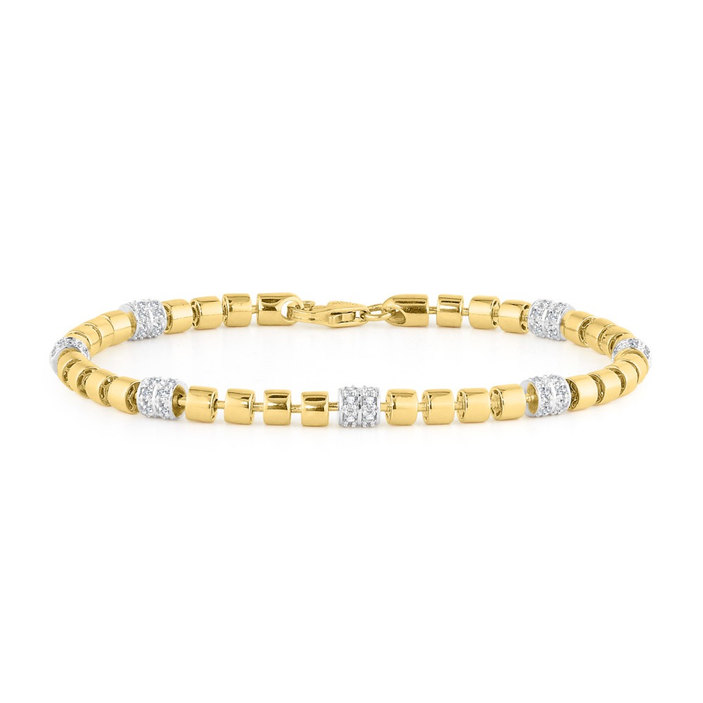 1ctw Diamond and Yellow Gold Link Bracelet