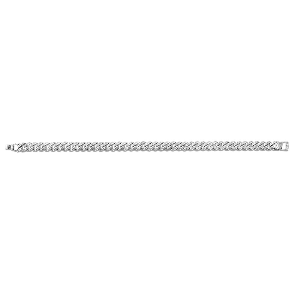 2ctw Diamond Cuban Link Bracelet in White Gold l 7 inches