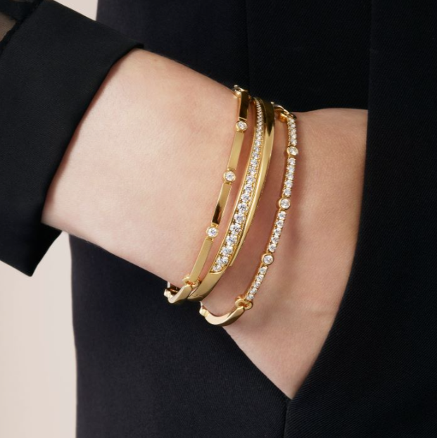 HEARTS ON FIRE Copley 1 1/10ctw Diamond Bangle Bracelet in 18k Rose Gold