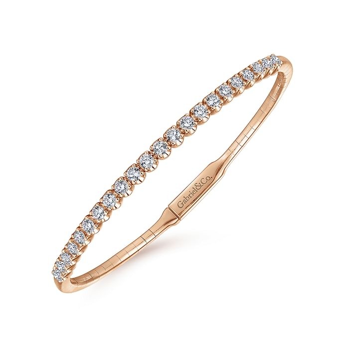Rose Gold 1ctw Diamond Bangle Bracelet l 6 1/2 inches