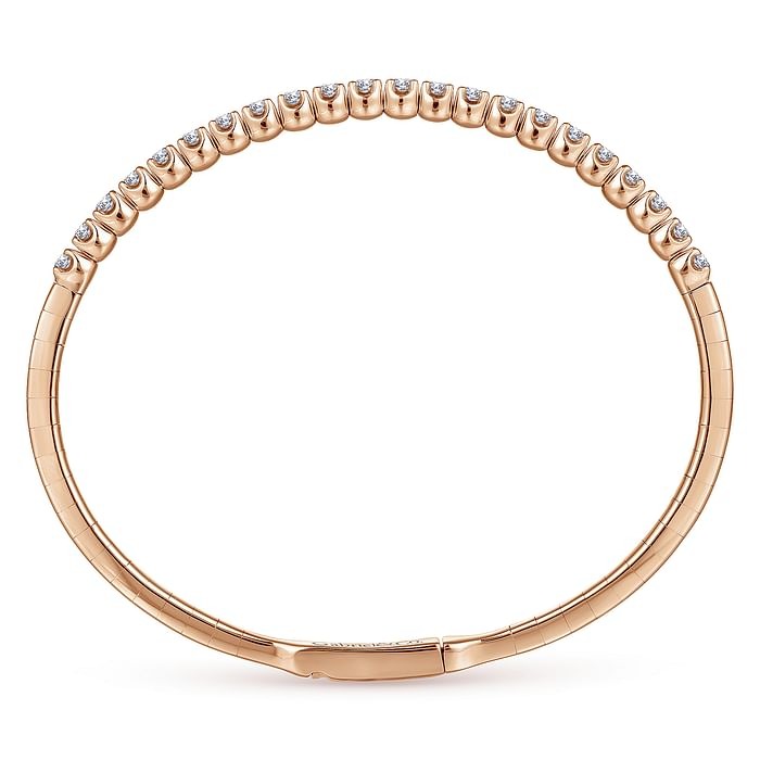 Rose Gold 1ctw Diamond Bangle Bracelet l 6 1/2 inches