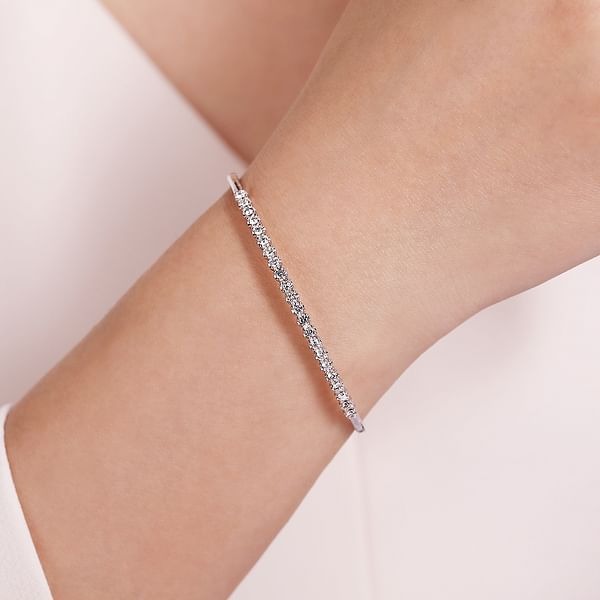 Rose Gold 1ctw Diamond Bangle Bracelet l 6 1/2 inches