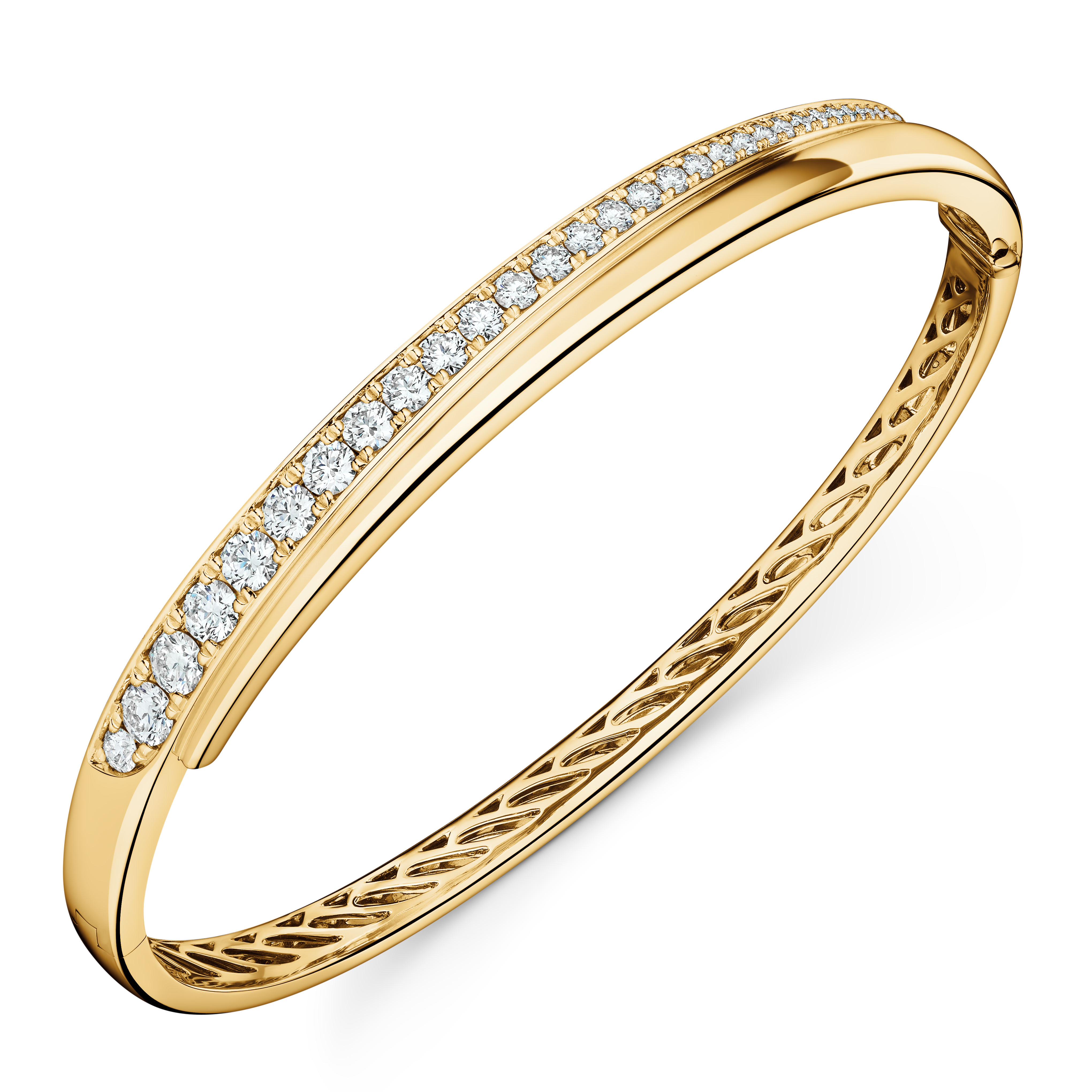 HEARTS ON FIRE Vela Crossover Diamond Bangle Bracelet in 18K Yellow Gold