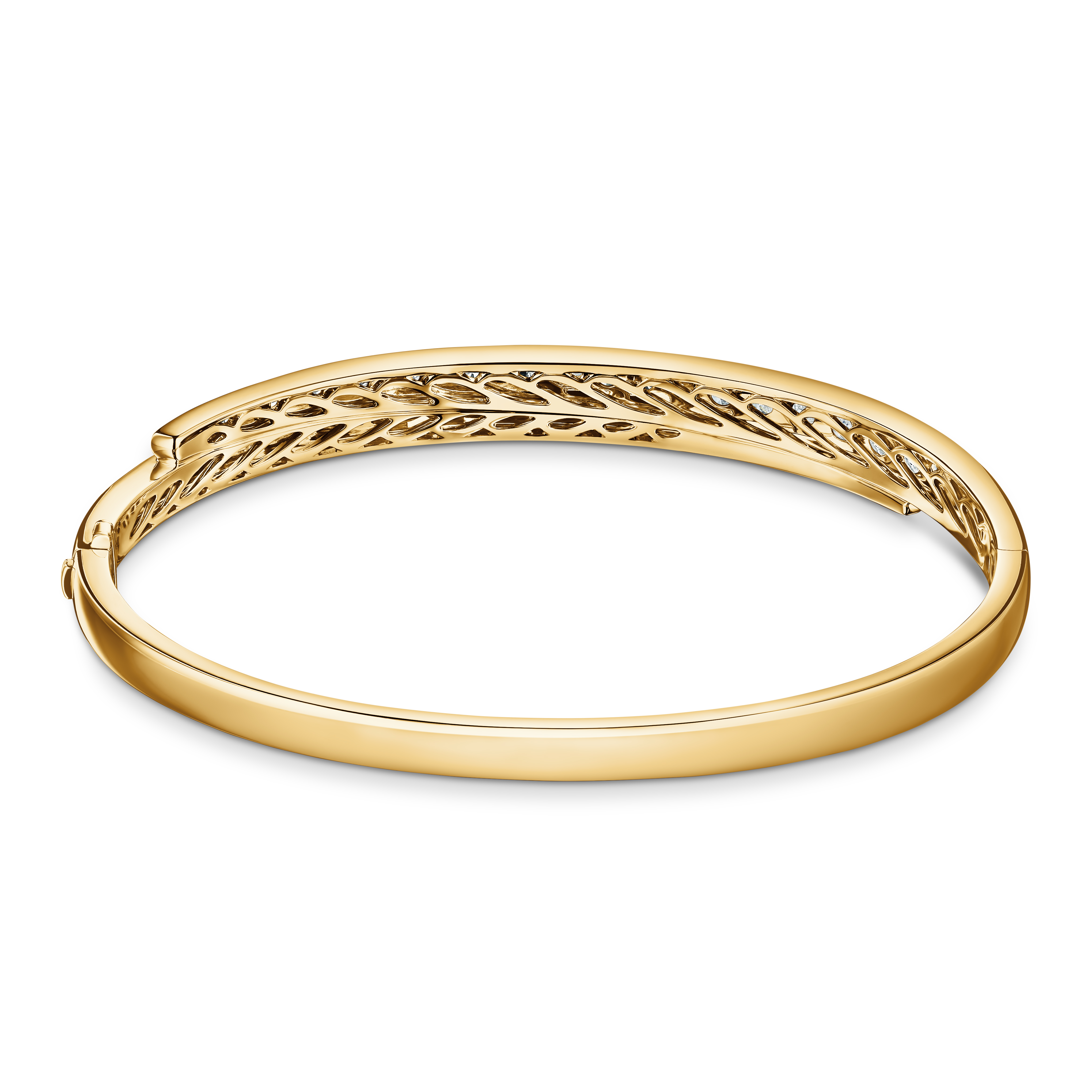 HEARTS ON FIRE Vela Crossover Diamond Bangle Bracelet in 18K Yellow Gold