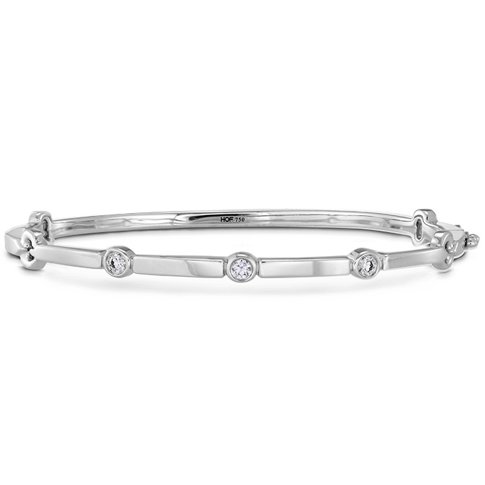 HEARTS ON FIRE White Gold 3/20ctw Copley Multi Stone Diamond Bangle