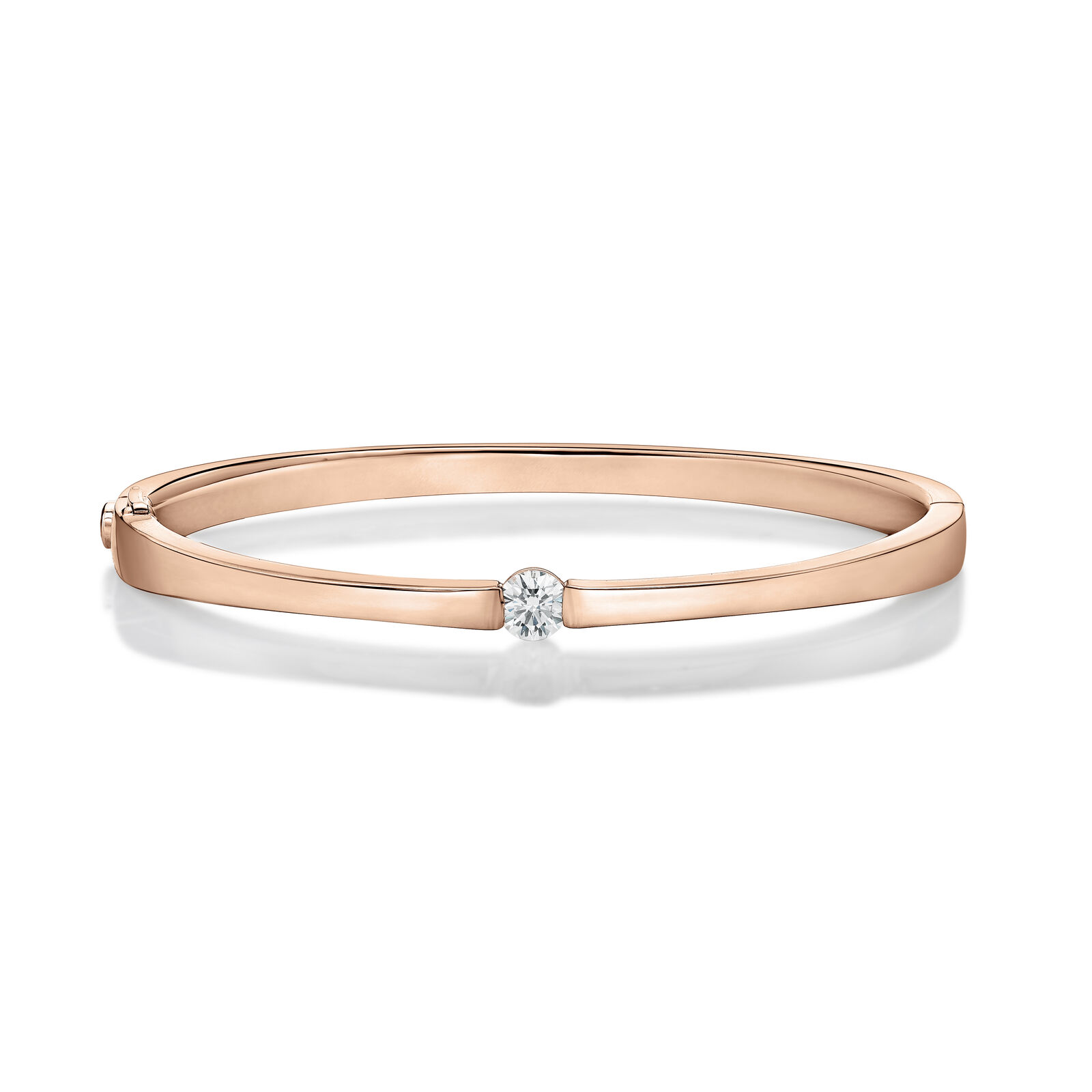 Rose Gold 4/10ctw Diamond Solitaire Bangle Bracelet