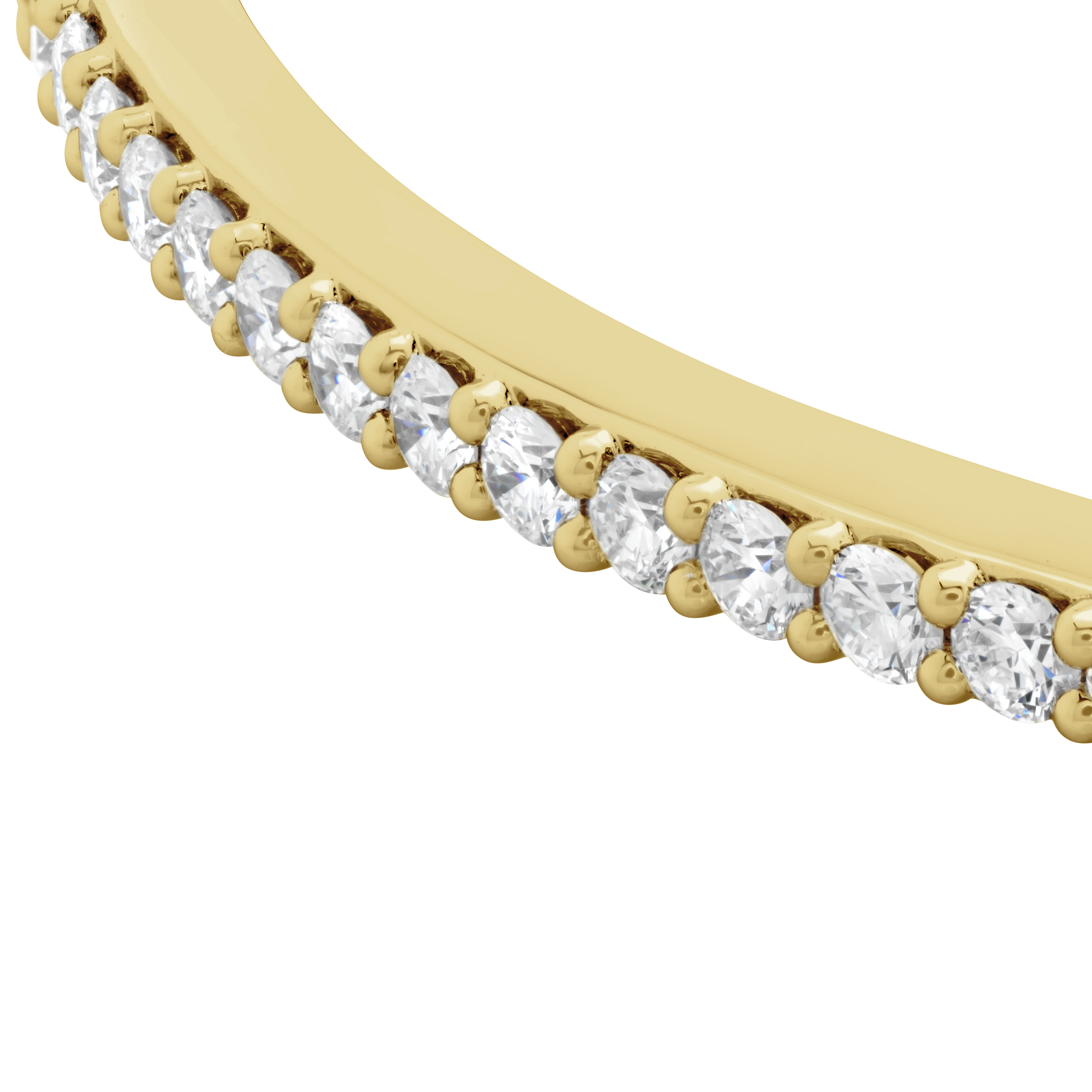 Yellow Gold 1ctw Shared Prong Diamond Bangle Bracelet
