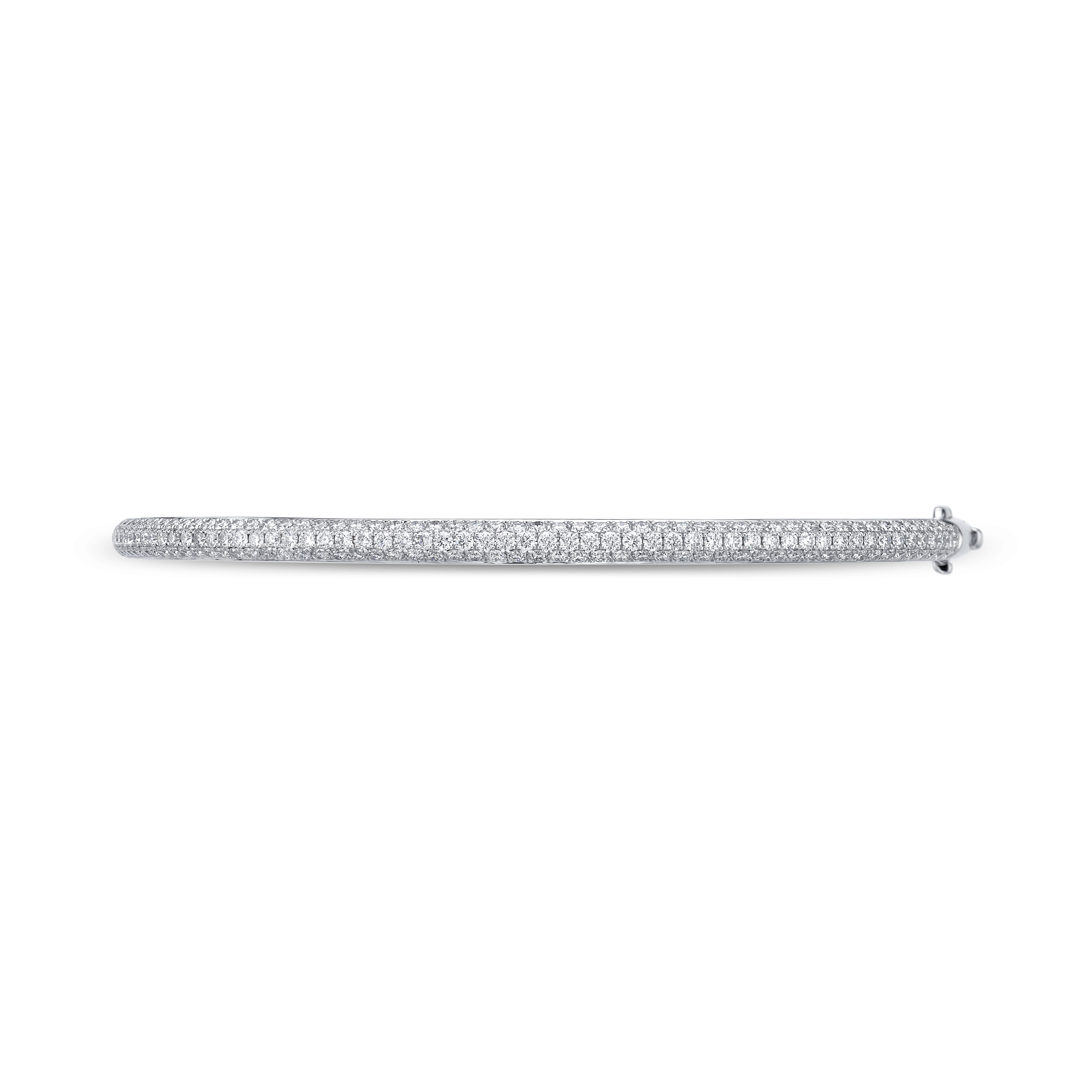 White Gold 1 1/2ctw Diamond Pave Bangle Bracelet l Large