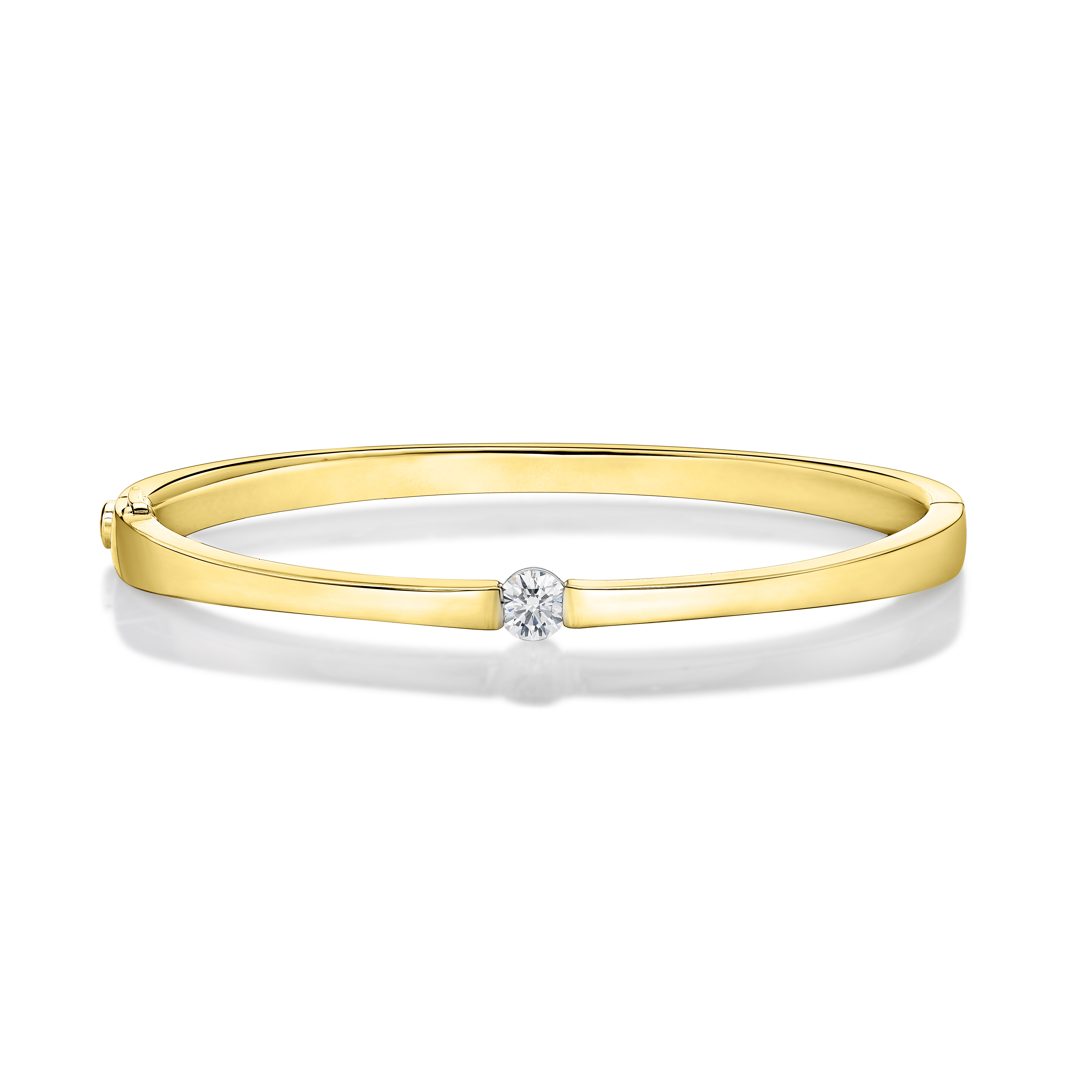Yellow Gold 4/10ctw Diamond Solitaire Bangle Bracelet