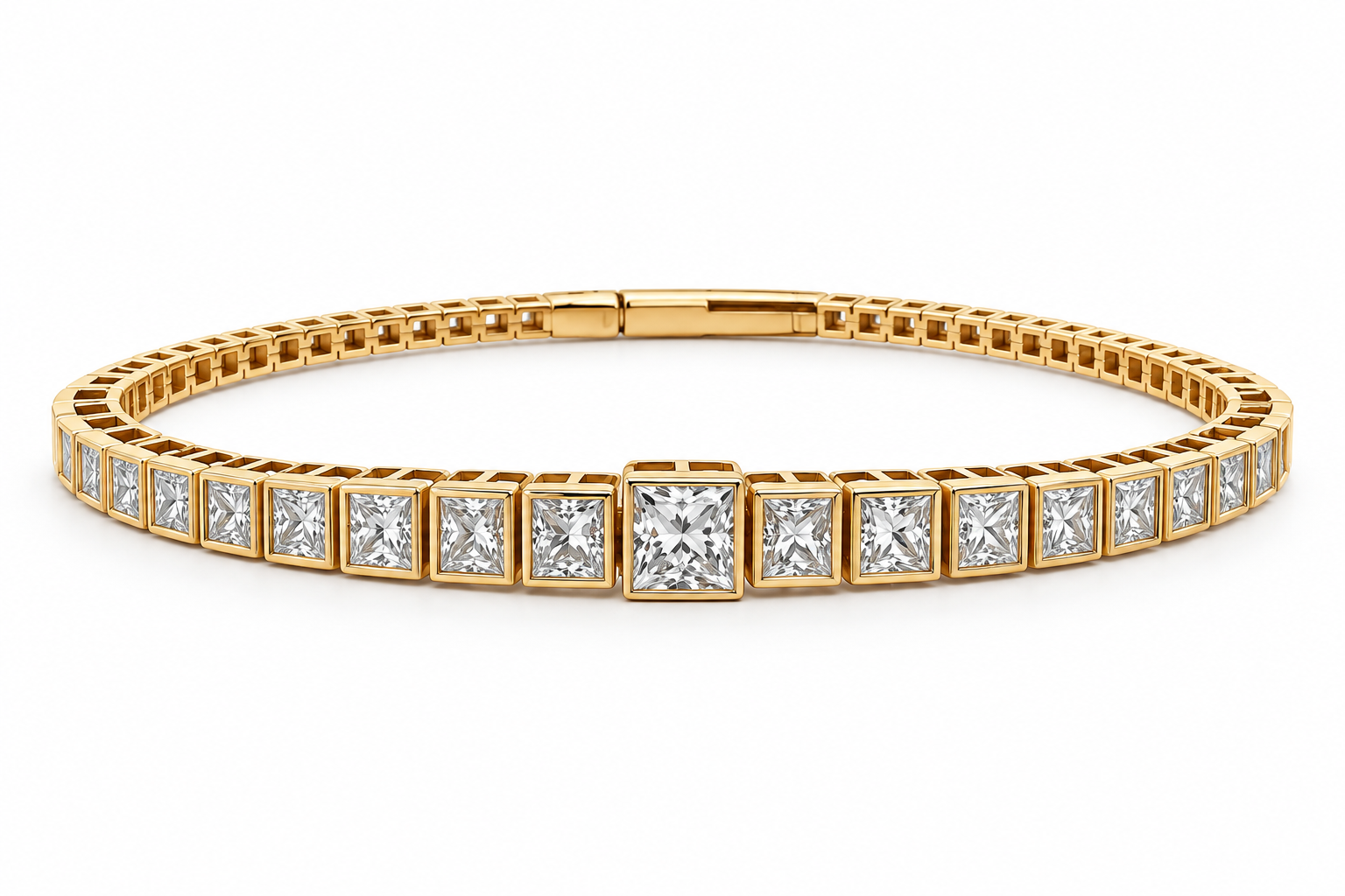 One-of-a-Kind Graduated 4ctw Diamond Flex Bangle Bracelet in 14k Yellow Gold l 6.75inches