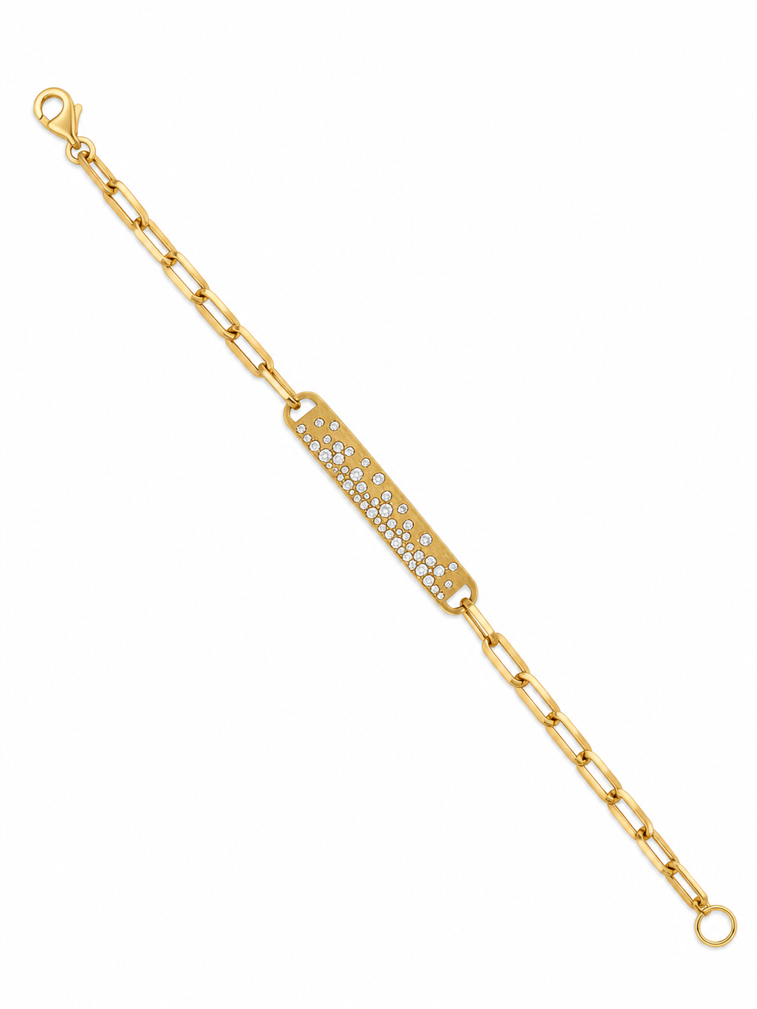 14K Yellow Gold Diamond Constellation Bar Bracelet l 7 inches