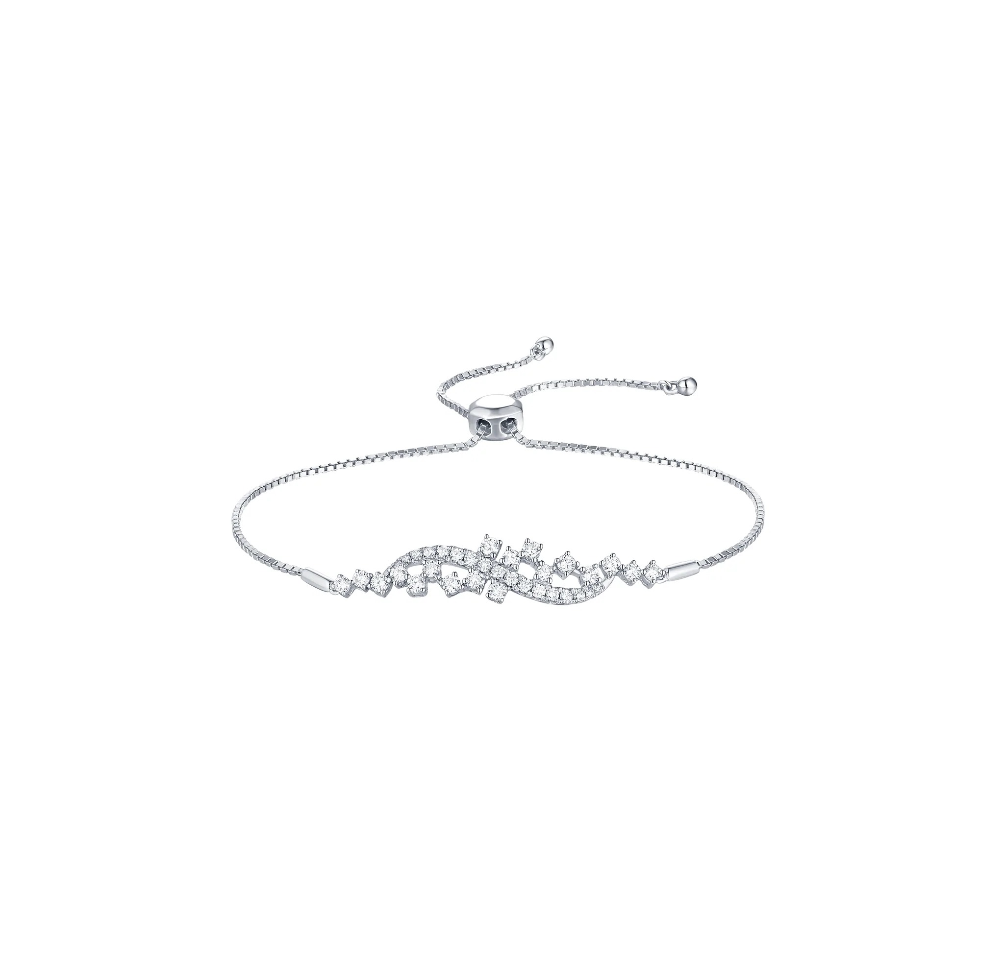 1ctw Lab Grown Diamond White Gold Bracelet | Drizzle