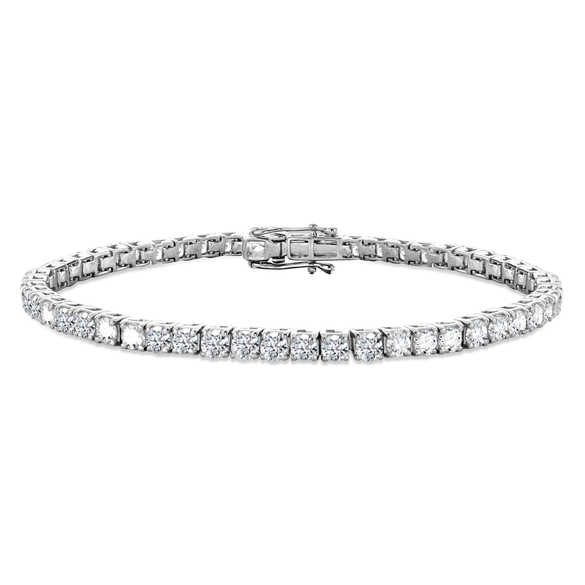 6 1/2ctw Lab Grown Diamond White Gold Tennis Line Bracelet