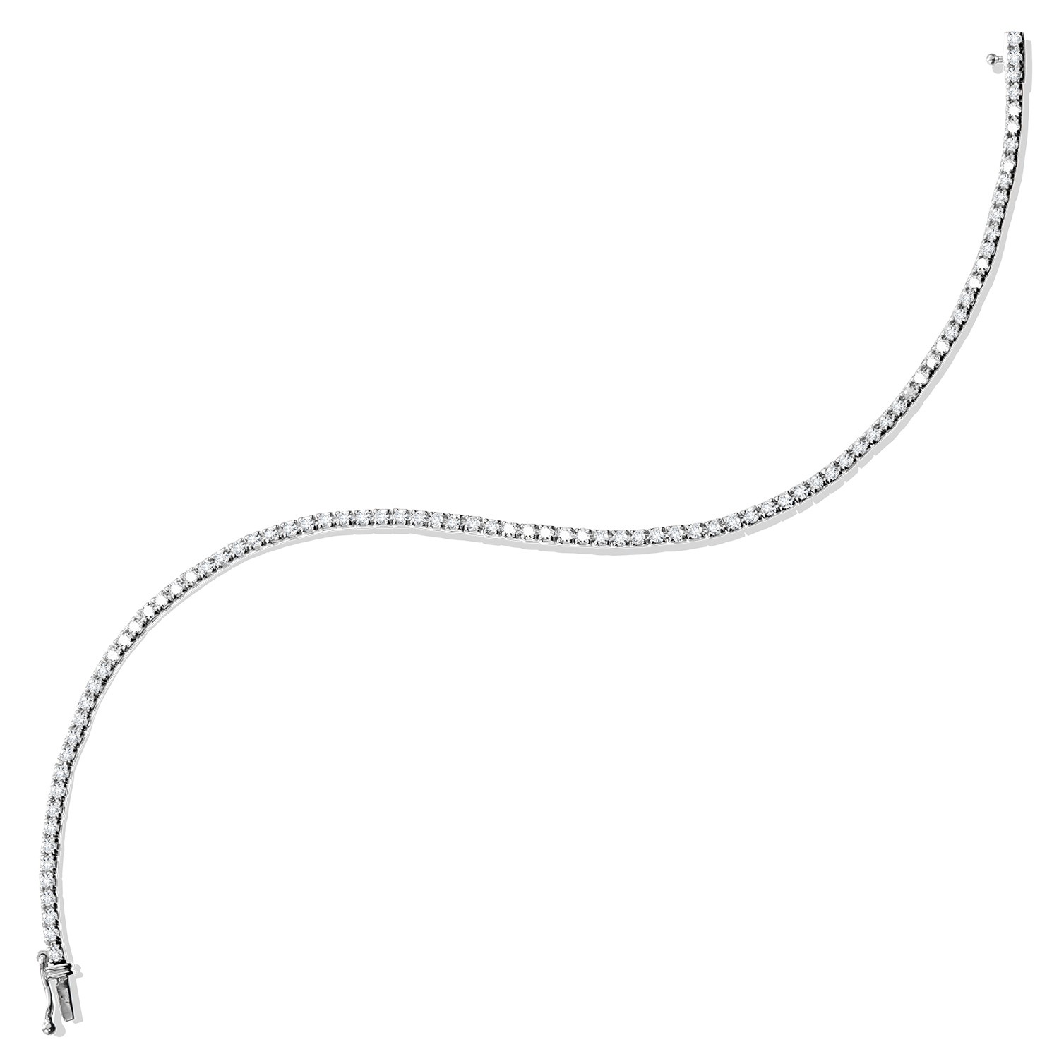 3ctw Lab Grown Diamond White Gold Tennis Line Bracelet