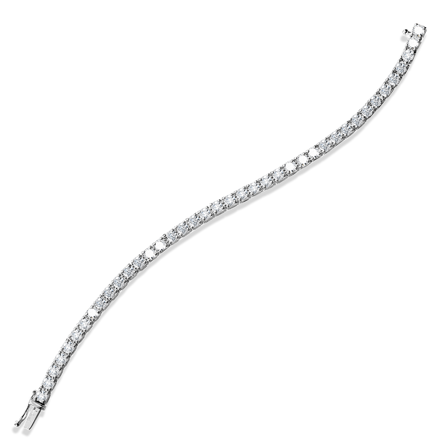 10ctw Lab Grown Diamond White Gold Tennis Line Bracelet