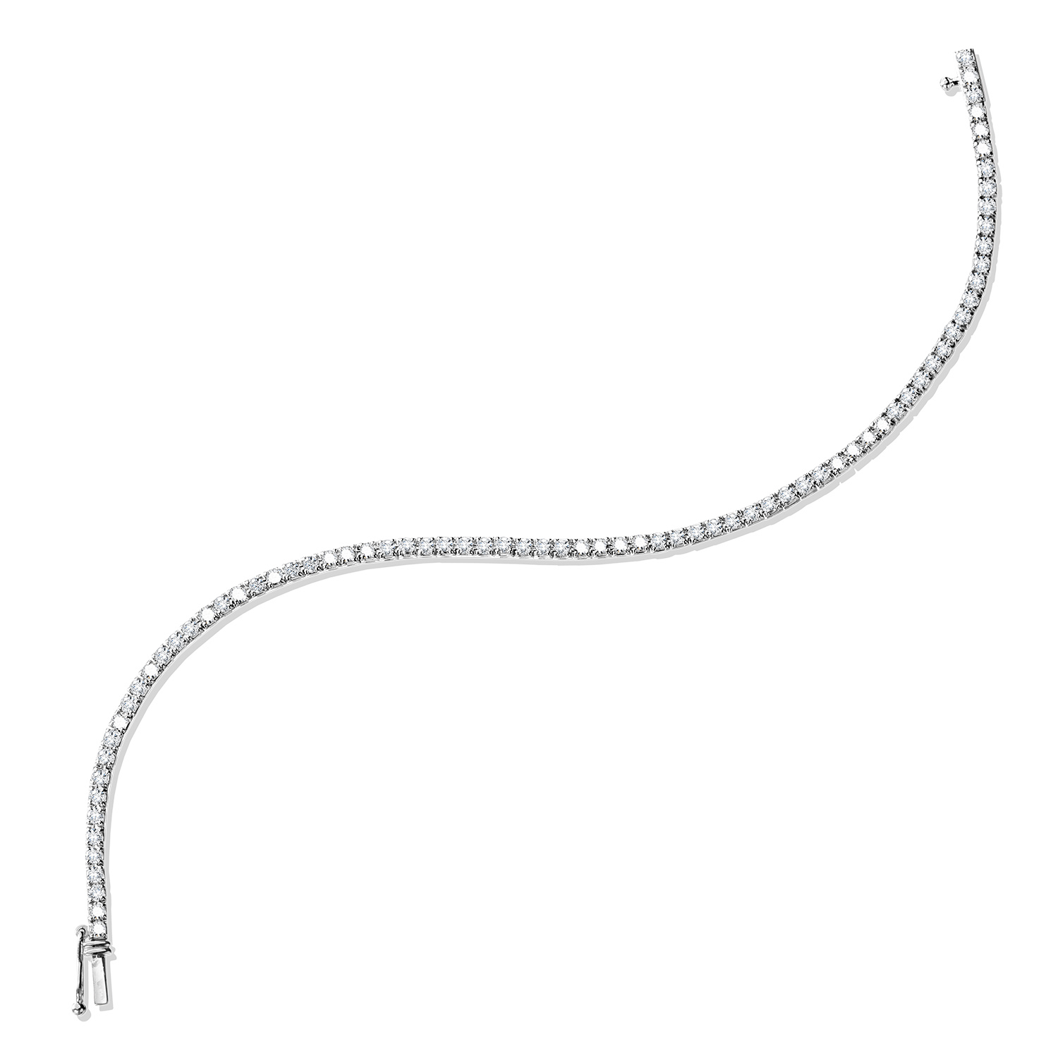 5ctw Lab Grown Diamond White Gold Tennis Line Bracelet l 7 1/2 inches