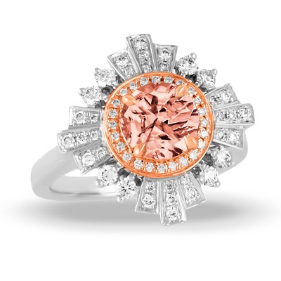 2/5ctw Diamond and Morganite Two-Tone Ring l Little Bird