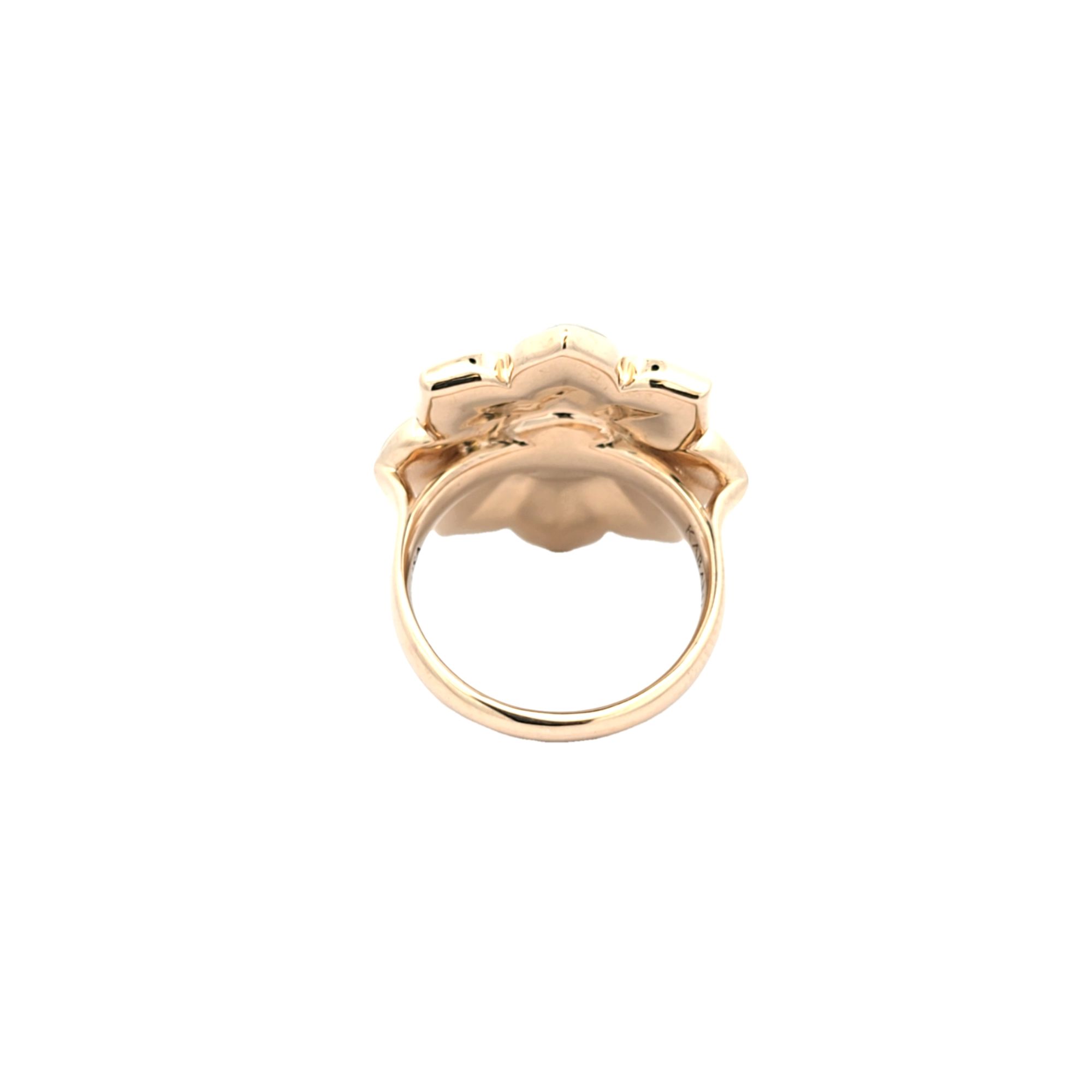 KABANA Mother of Pearl and 1/3ctw Diamond Yellow Gold Flower Ring