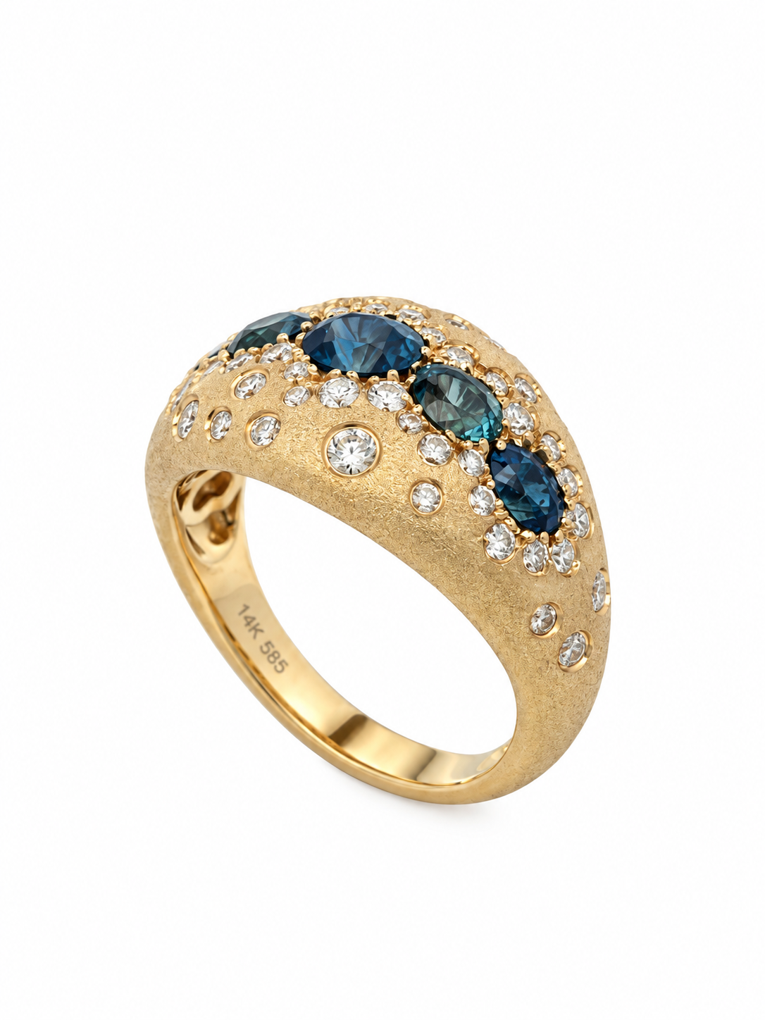 Montana Sapphire & Diamond 14K Yellow Gold Ring l Size 7