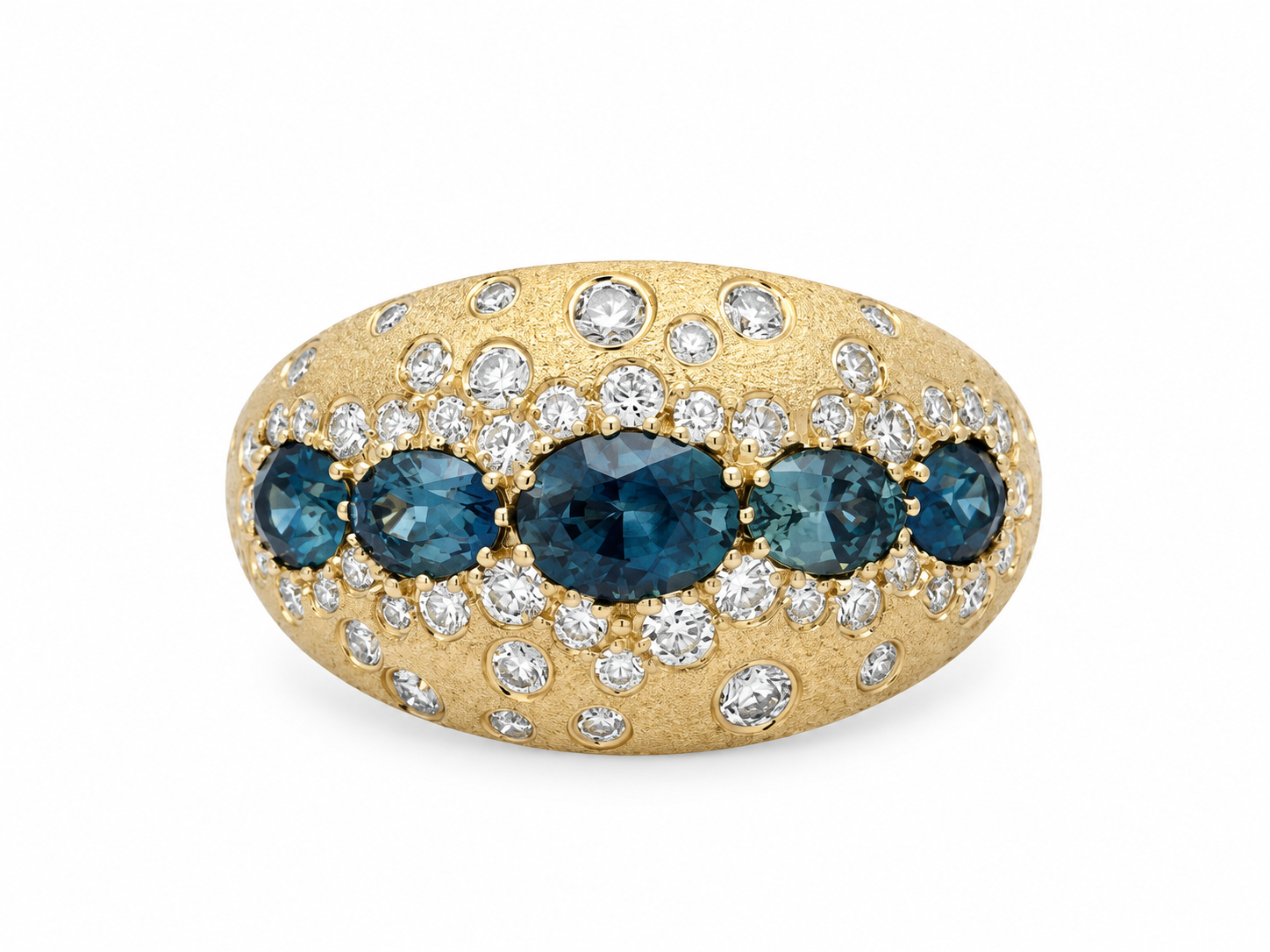 Montana Sapphire & Diamond 14K Yellow Gold Ring l Size 7