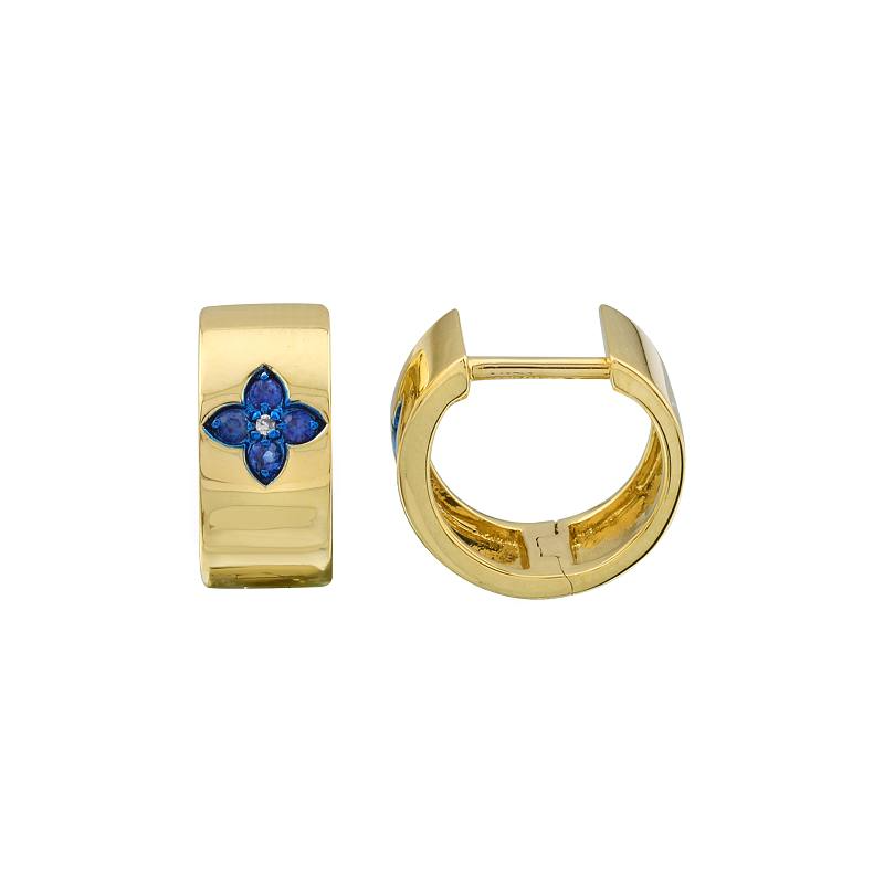 Sapphire and Diamond Quatrefoil Earrings