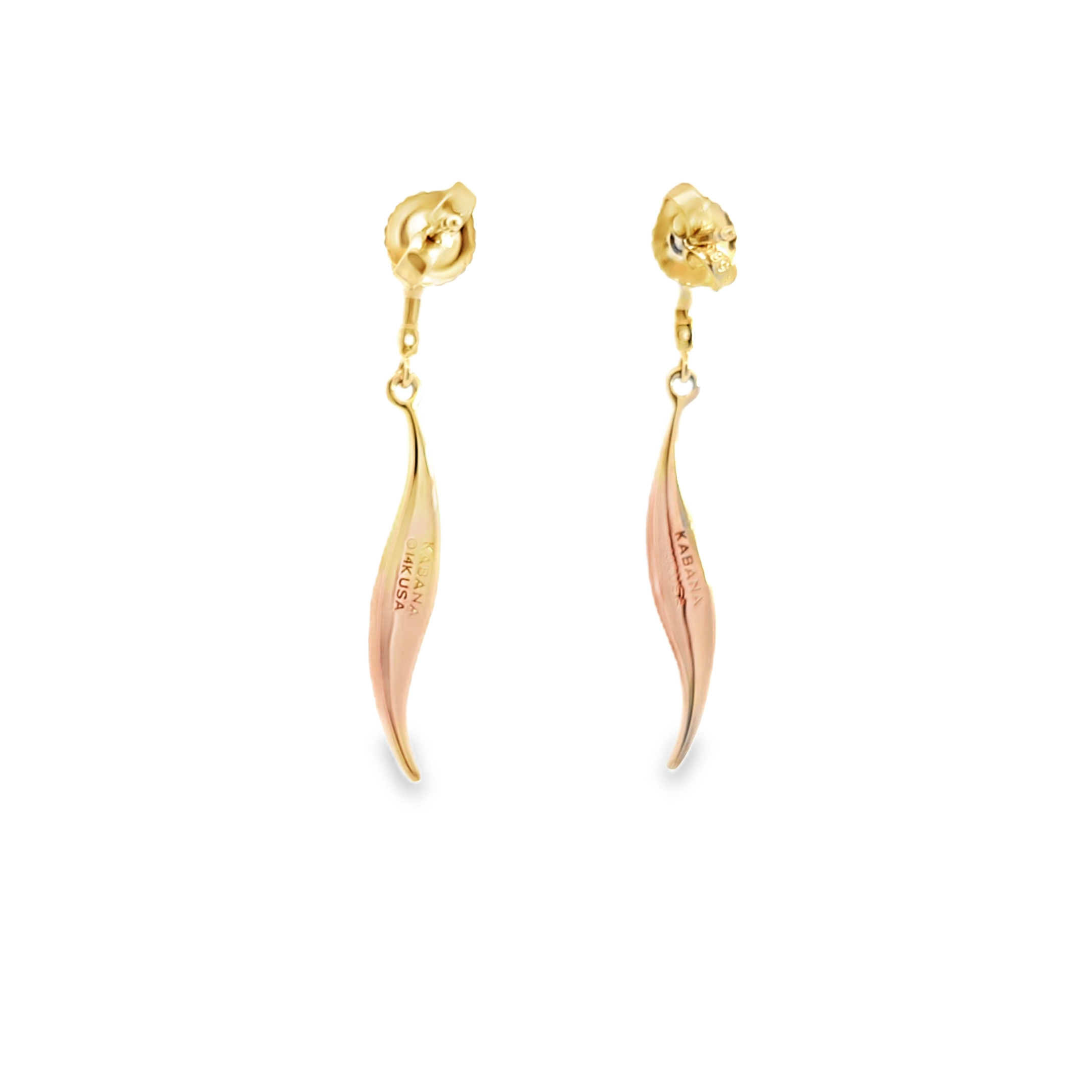 1/20ctw Diamond and Turquoise Yellow Gold Drop Earrings l KABANA