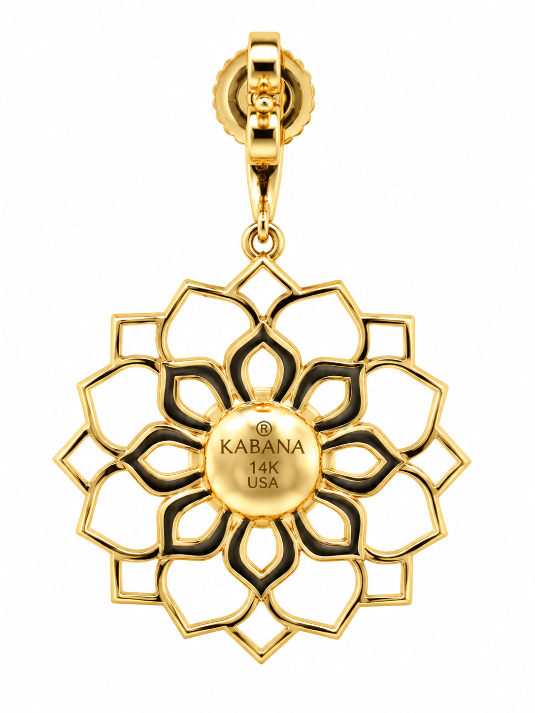 Yellow Gold Diamond and Opal Pendant Necklace Lotus Collection l KABANA