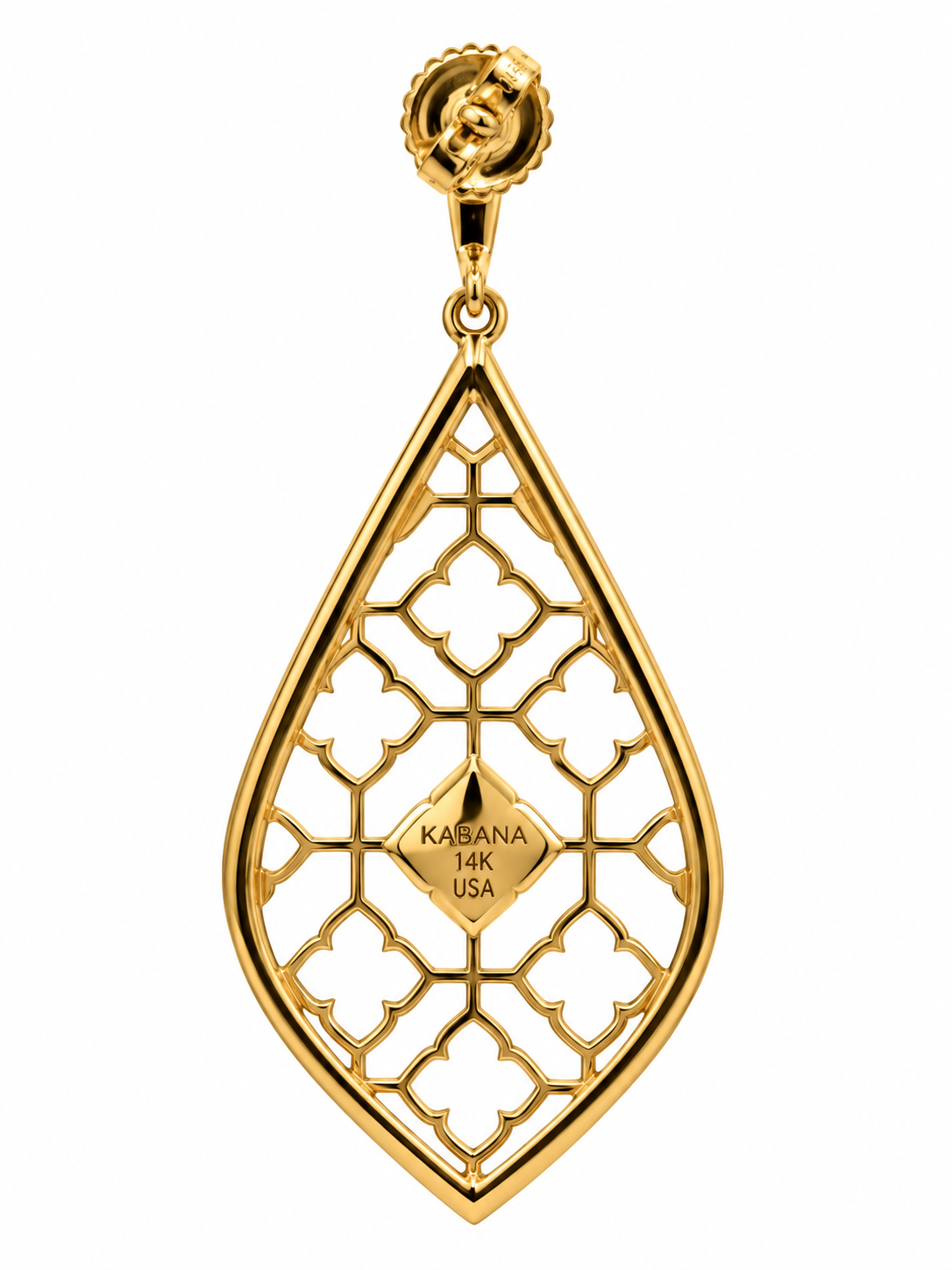 Yellow Gold 1 1/10ctw Diamond and Mother-of-Pearl Drop Earring Alhambra Collection l KABANA