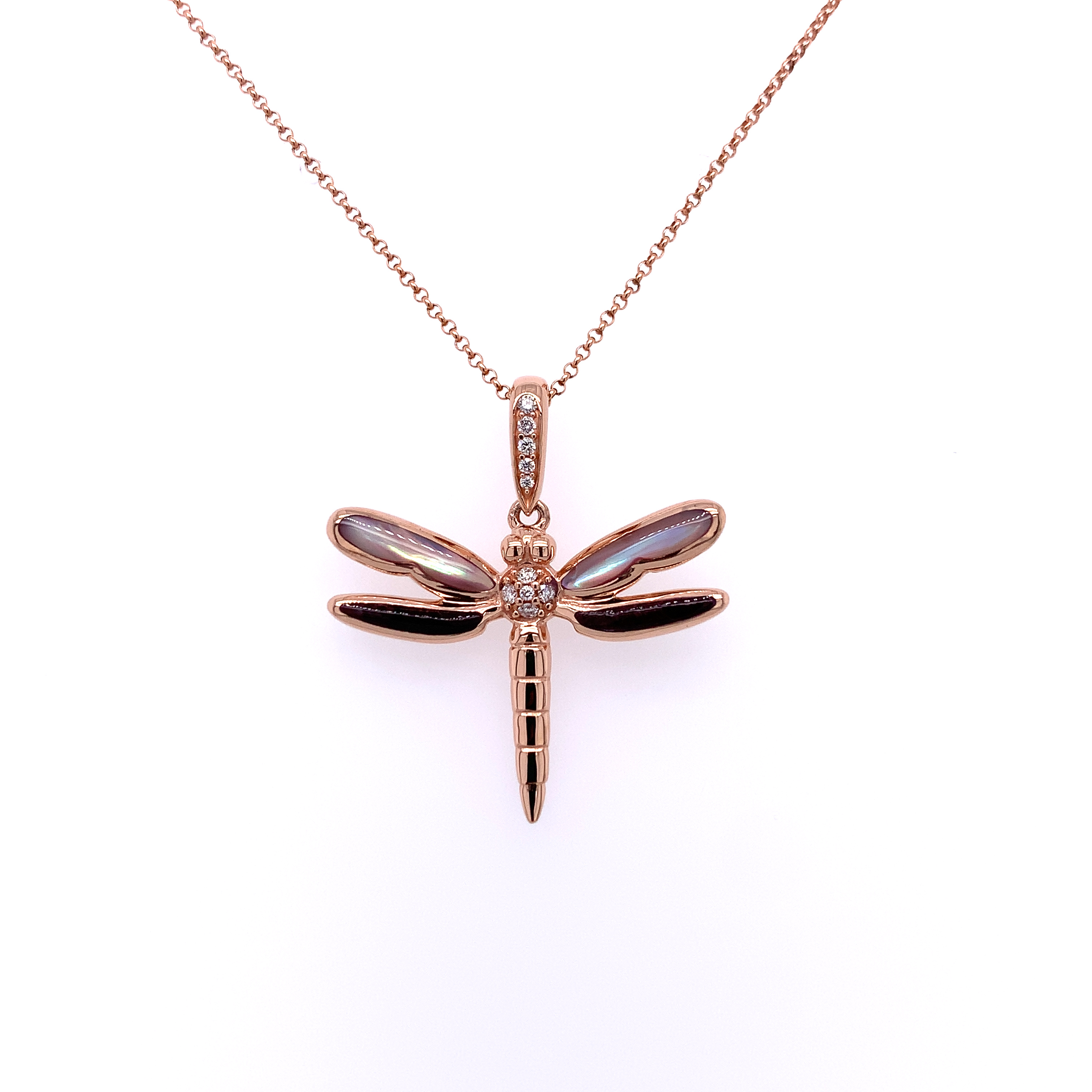 Kabana Rose Gold Dragonfly Pendant Necklace